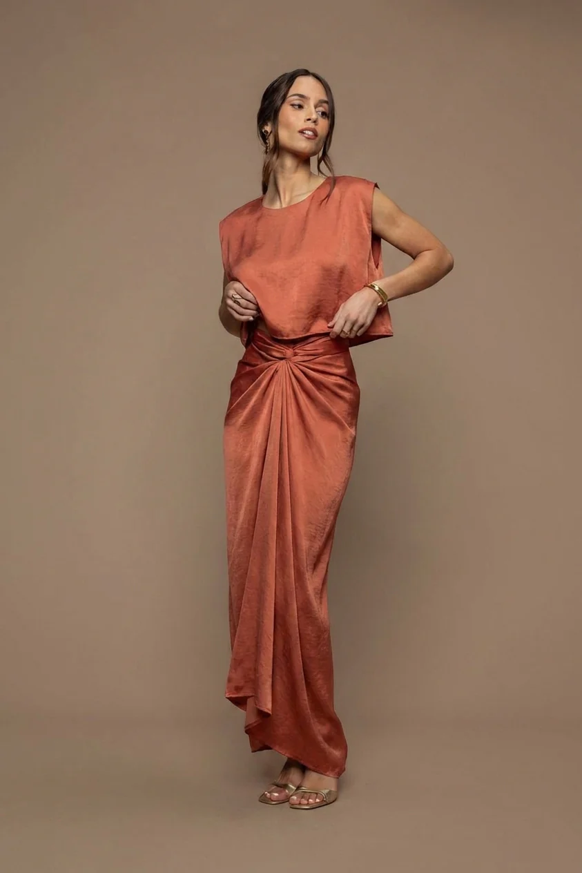 Jupe nouée terracotta - Image 2