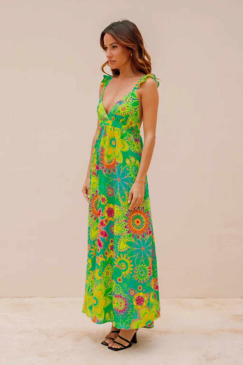 Robe Cabrelle imprimé vert - Image 2