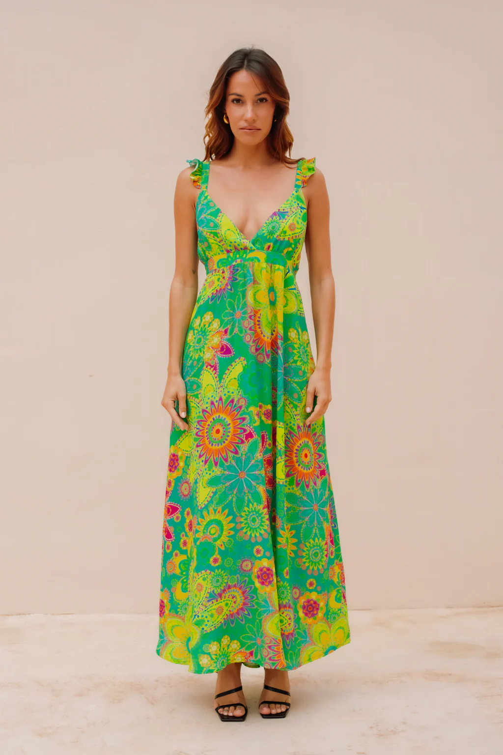 Robe Cabrelle imprimé vert - Image 4