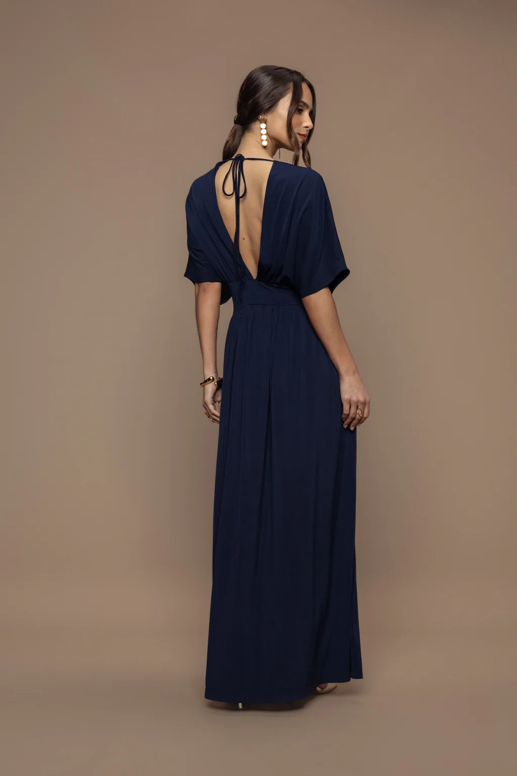 Robe charmeuse bleu marine - Image 4