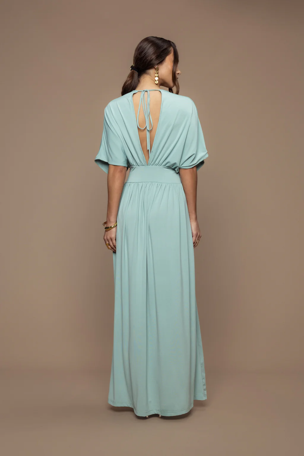 Robe charmeuse sauge - Image 4