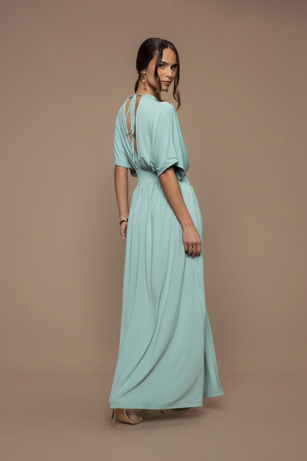 Robe charmeuse sauge - Image 5