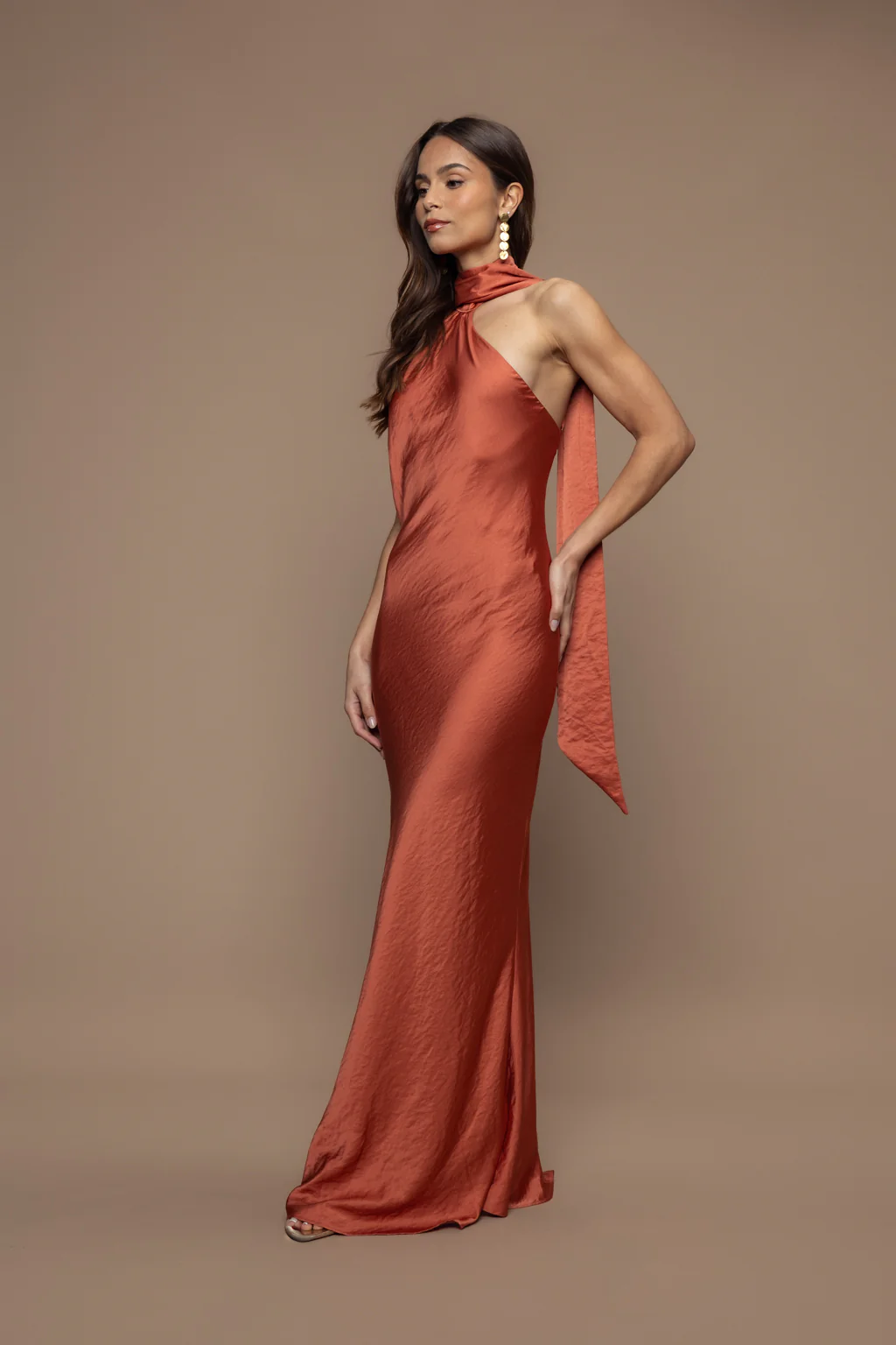 Robe écharpe allure terracotta - Image 4