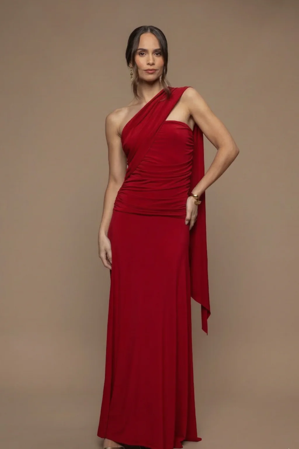 Robe écharpe Fatale brique