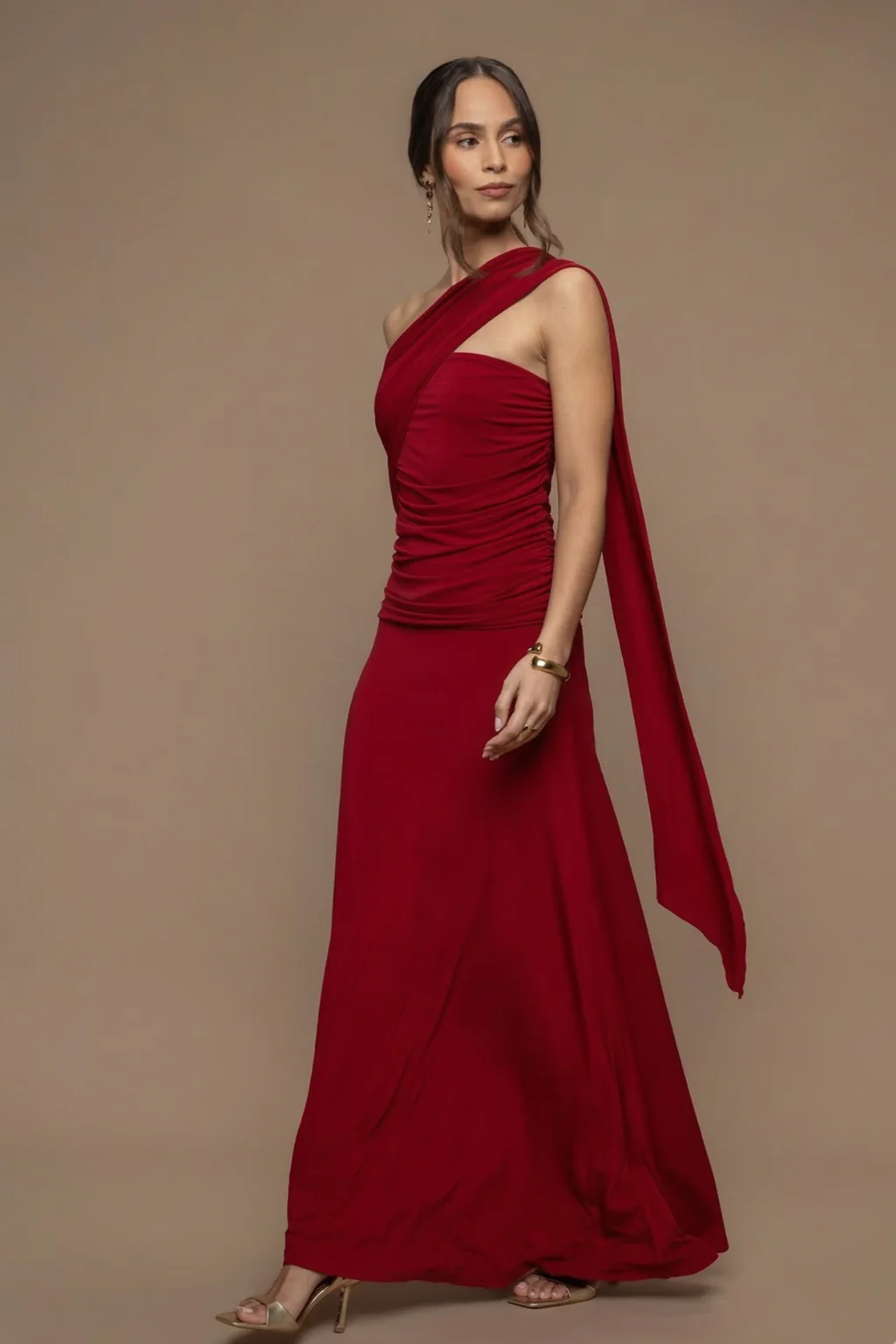Robe écharpe Fatale brique - Image 2