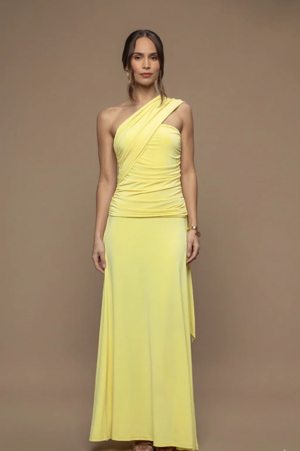 Robe écharpe Fatale jaune