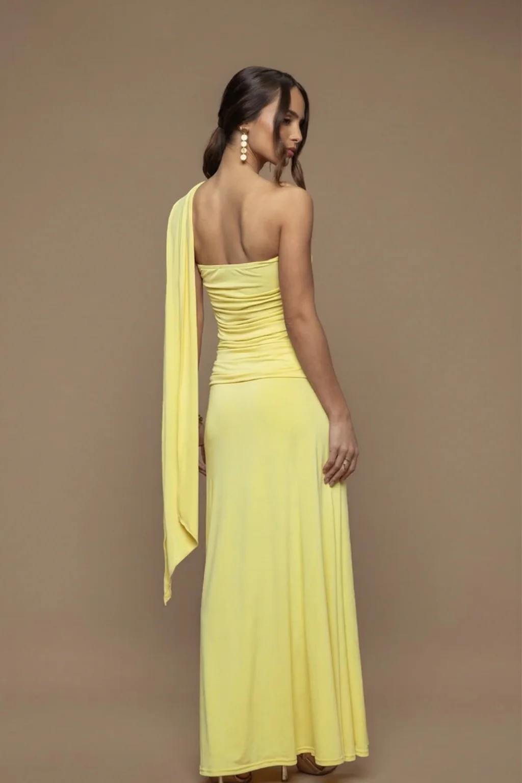 Robe écharpe Fatale jaune - Image 3