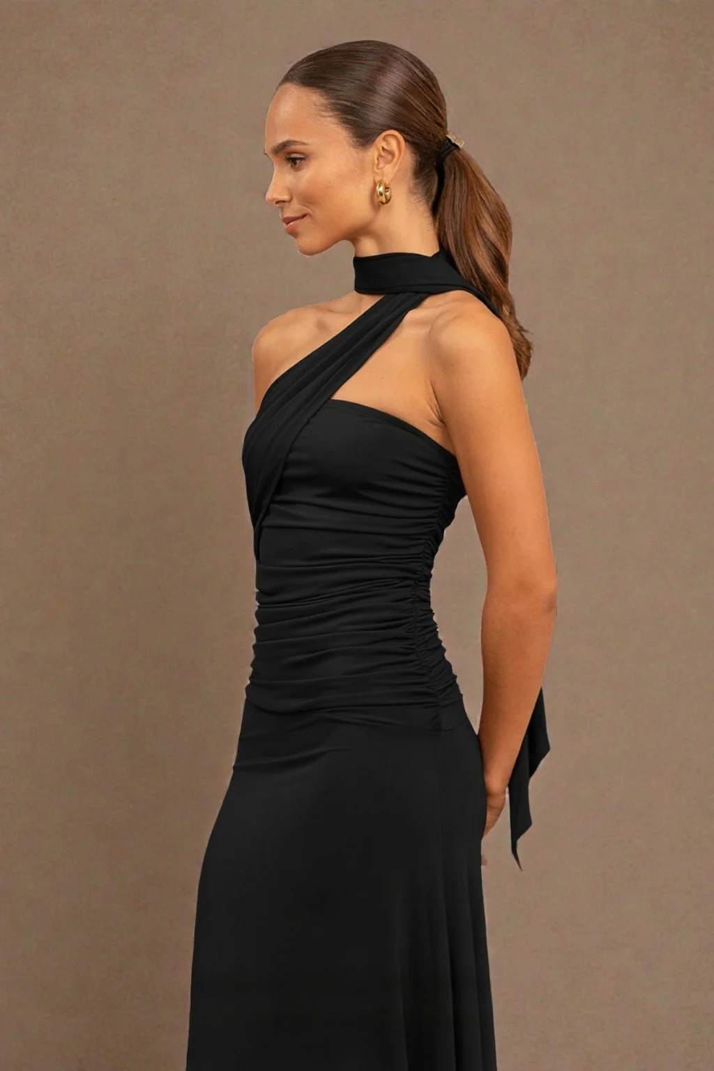Robe écharpe Fatale Noir - Image 4