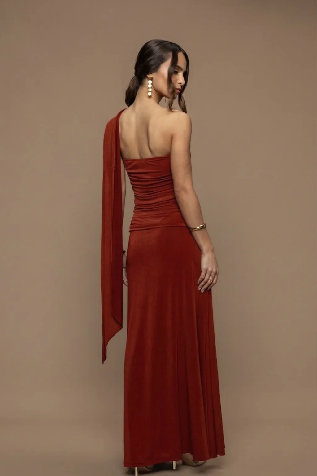 Robe écharpe Fatale terracotta - Image 2