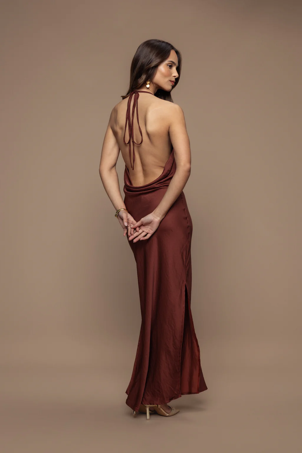 Robe Gala brique marronné - Image 5