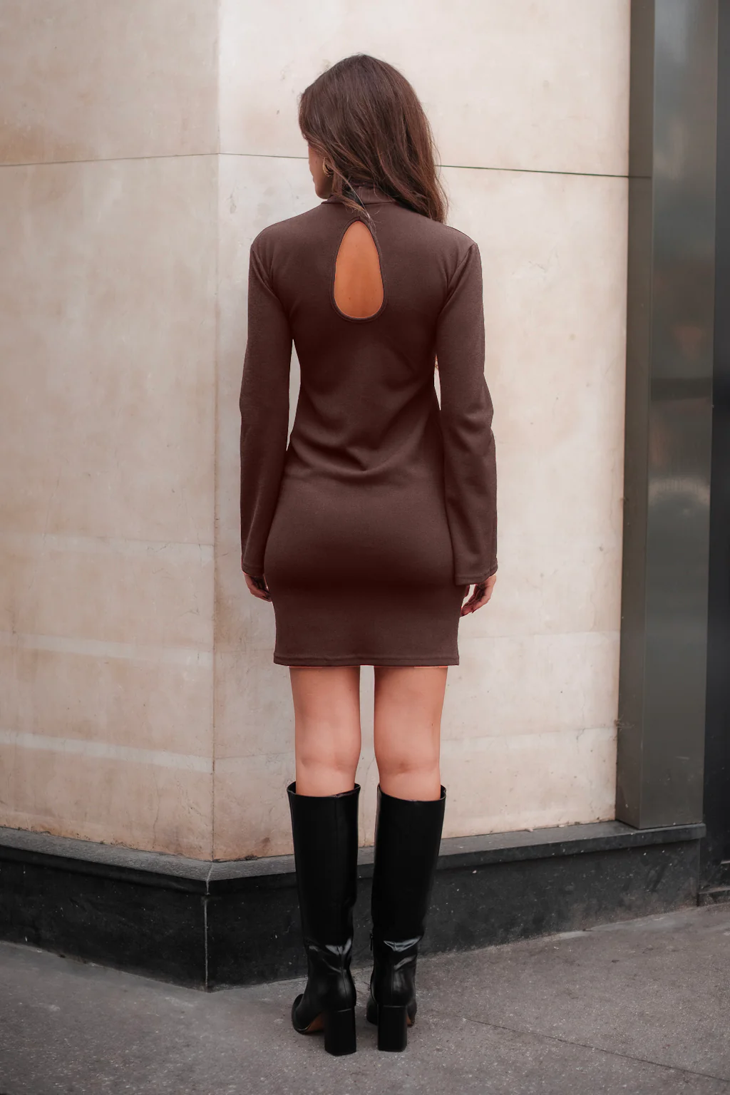 Robe Goutte taupe - Image 3