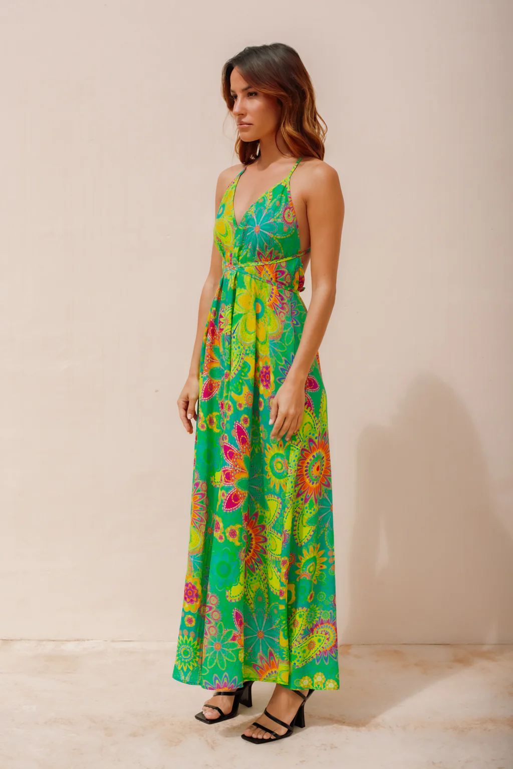Robe Maceio imprimé vert - Image 3