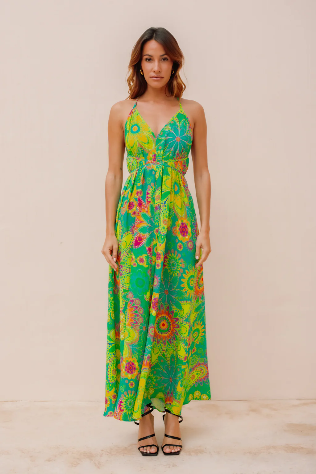 Robe Maceio imprimé vert - Image 4