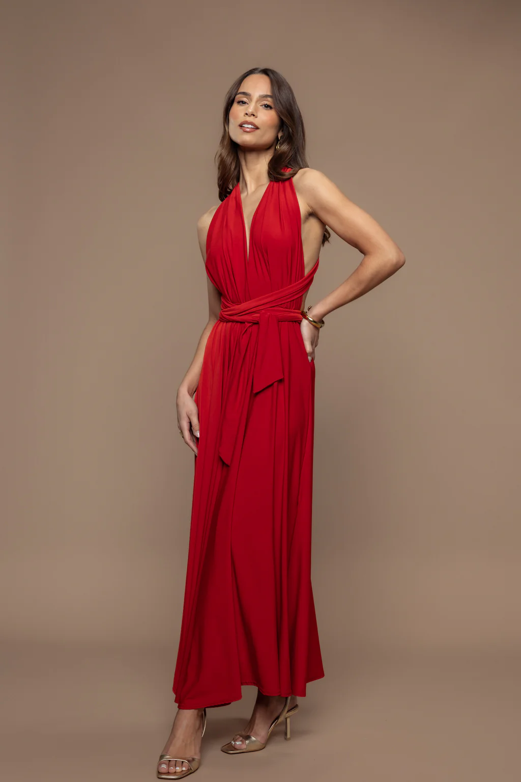 Robe Prestance Rouge brique - Image 4