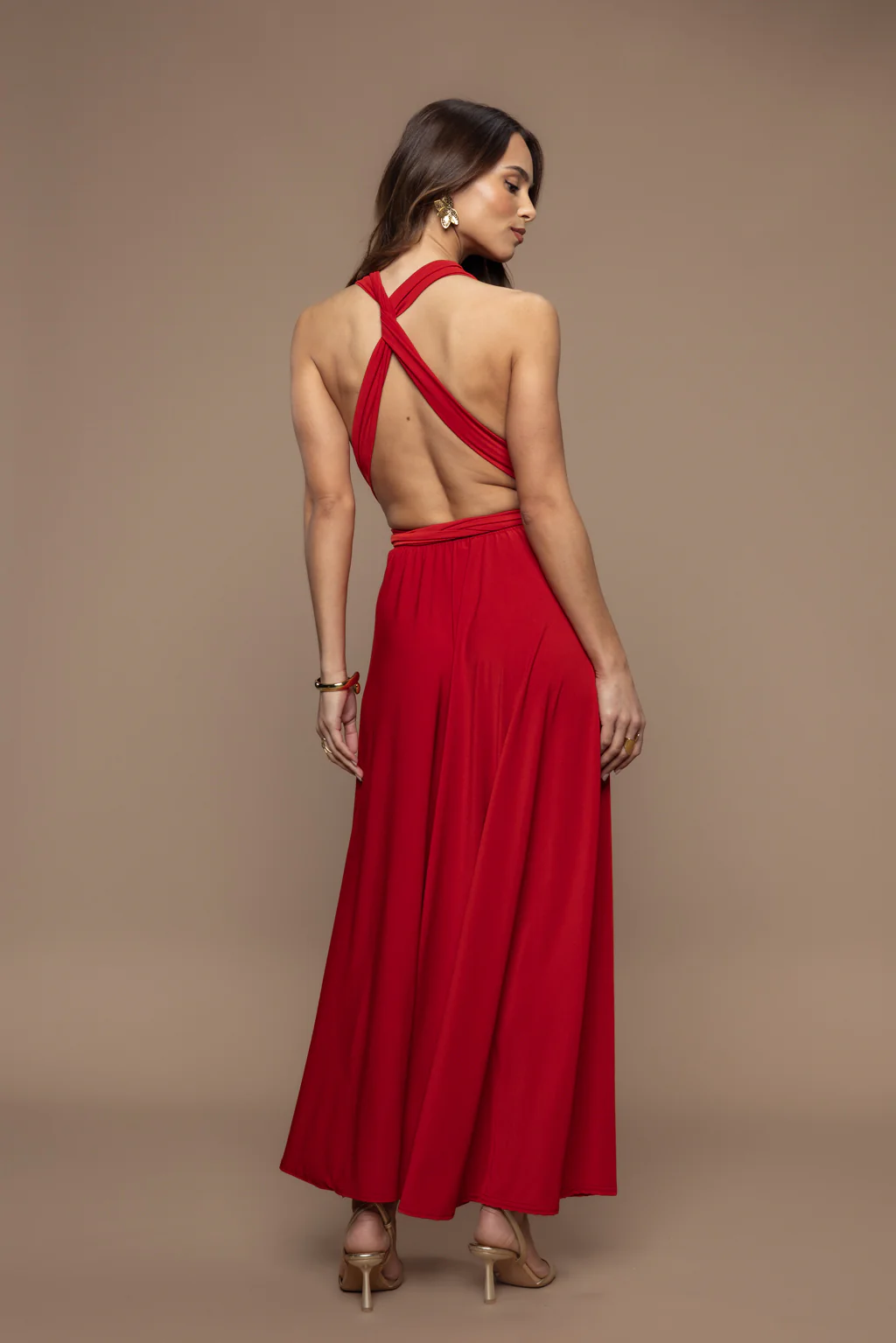 Robe Prestance Rouge brique - Image 5