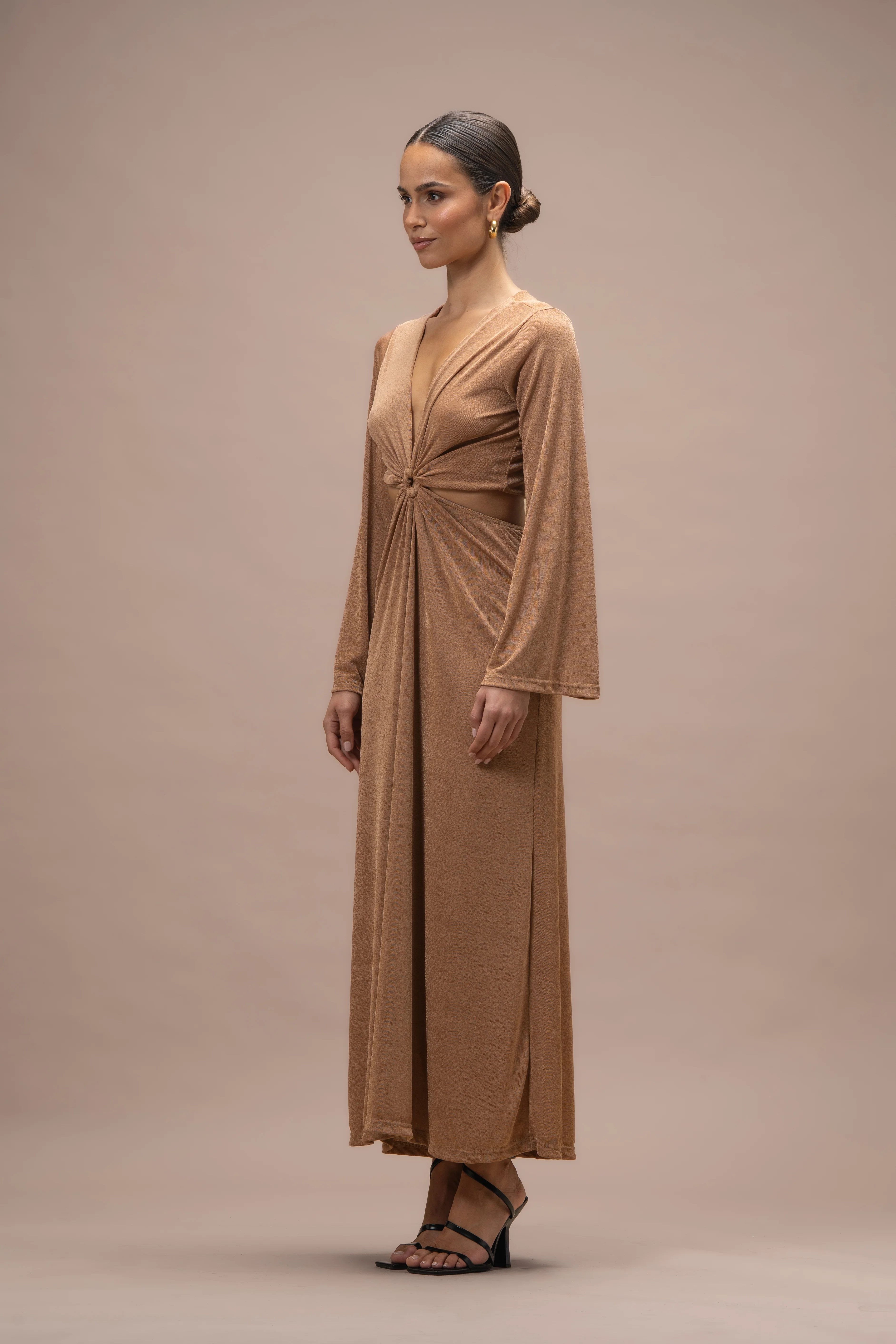 Robe Thanaïs maille taupe - Image 3