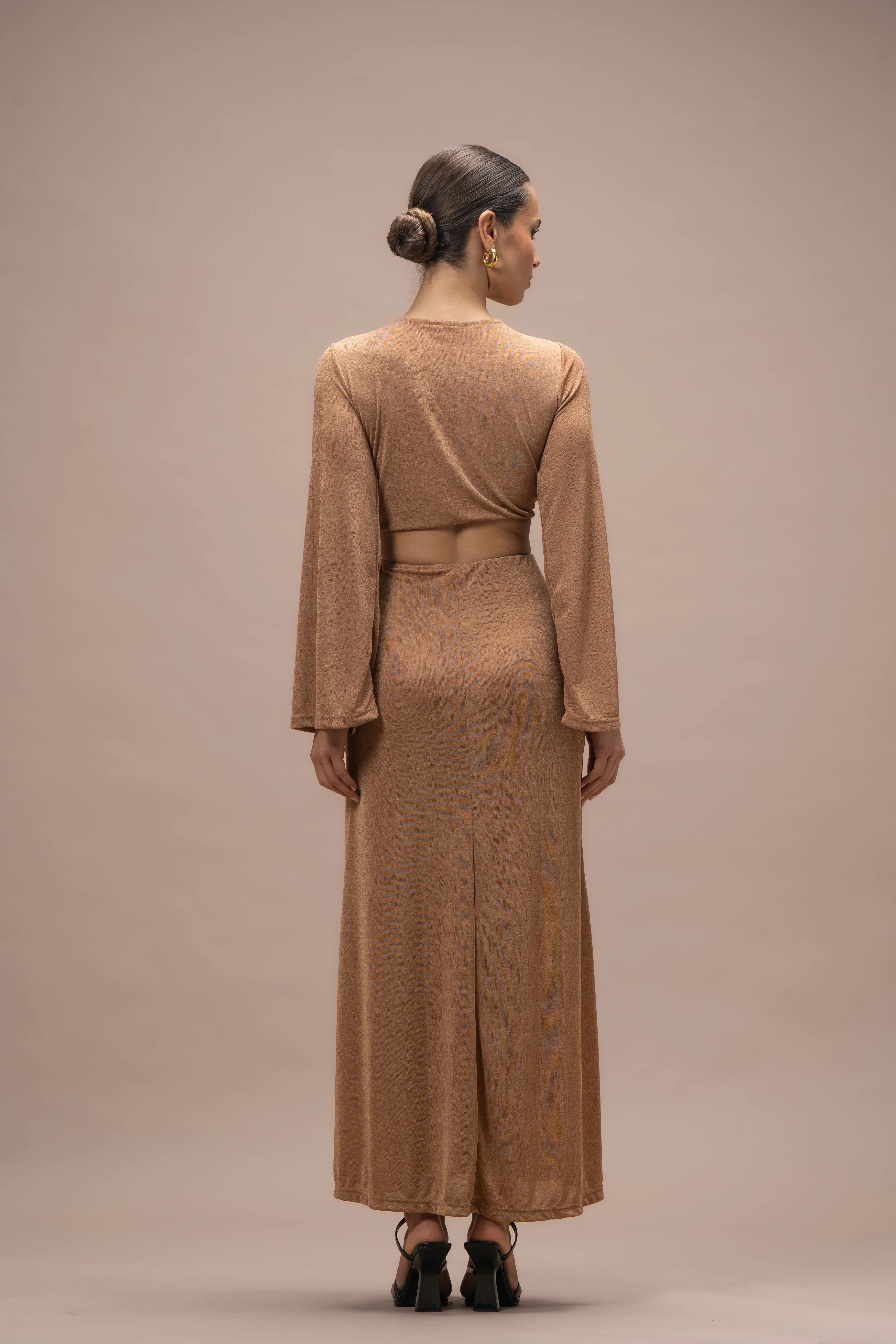 Robe Thanaïs maille taupe - Image 4