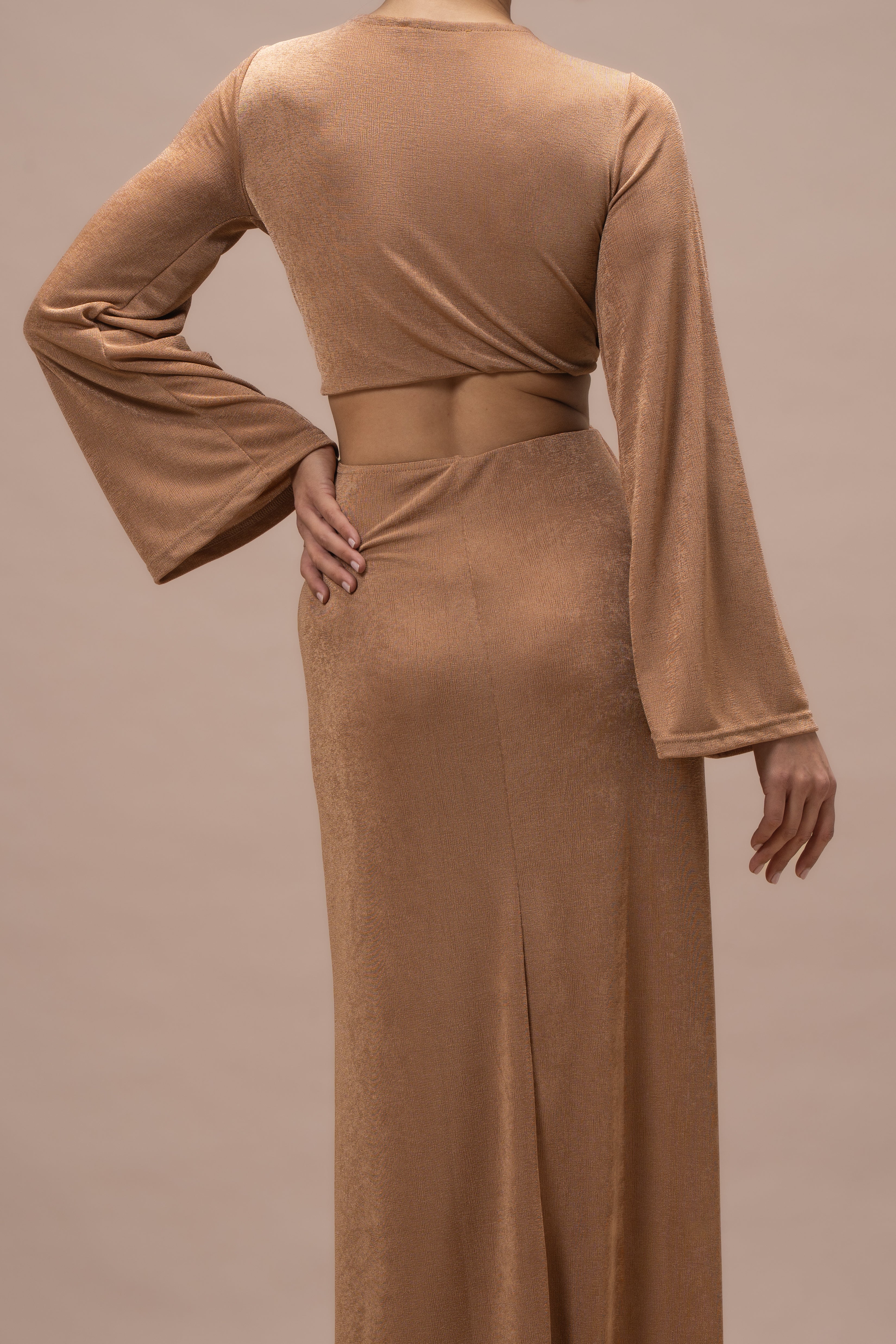 Robe Thanaïs maille taupe - Image 5